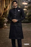 Outluk Wedding Collection Vol 142 Jacquard Mens Modi Jacket Kurta Pajama Manufacturers 142001 to 142008